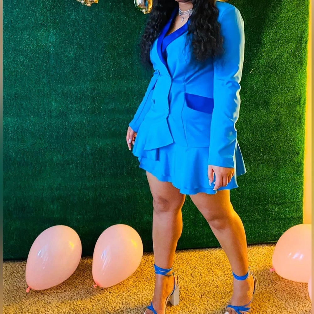 Blue Blazer Dress